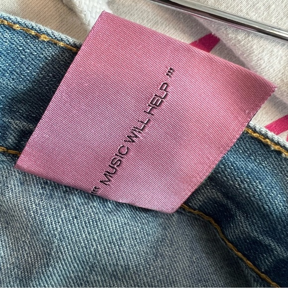 Unif Custon Hand Painted Reworked Straight Leg Acid Washed Jeans 27 Small Doodle - Picture 11 of 13